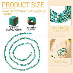 1 filo di perline di turchese naturale Hubei&nbsp;G-TA0003-37
