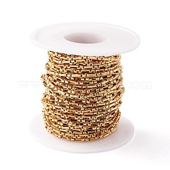 304ステンレススチールチェーン  溶接されていない  スプールで  ゴールドカラー  5.5x2.5x1.5mm  約32.81フィート（10m）/ロール&nbsp;STAS-M295-05G-01