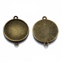 Impostazioni connettori cabochon in lega di stile tibetano&nbsp;TIBE-S322-010E-AB-NR