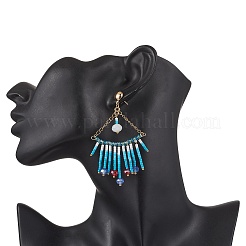 Треугольные стеклянные серьги-люстры EJEW-MZ00523-02