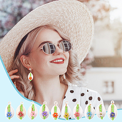 30 шт. подвески из натуральной ракушки каури 10 цветов PALLOY-GO00047