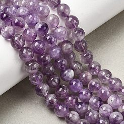 Нити круглых бусин из натурального лавандового аметиста&nbsp;LS-G-O134-08-8mm-01