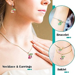 50шт 5 цвета стеклянные подвески FIND-CJ0001-15