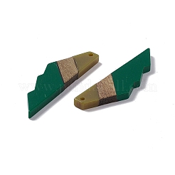 Большие подвески из непрозрачной смолы и орехового дерева RESI-M027-09D