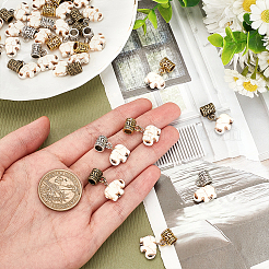 Подвески для волос из сплава и синтетической бирюзы в тибетском стиле OHAR-AB00015