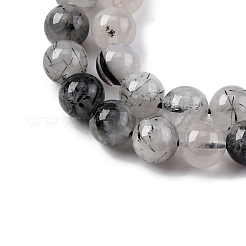 Натуральные турмализированные кварцевые бусинки G-P336-02A-8mm