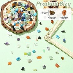 210 г 14-х видов натуральных смешанных бусин из драгоценных камней и 15 г непрозрачных стеклянных бусин из крошки&nbsp;G-YW0002-37