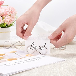 鉄の場所のカードホルダー  家庭の誕生日パーティーの結婚式の装飾のため  プラチナ  64~74x57.5x27mm&nbsp;ODIS-WH0011-13P