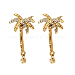Pendientes de acero inoxidable 304 con micropavé de circonitas cúbicas&nbsp;EJEW-Z173-02G