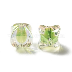 Perline acriliche iridescenti arcobaleno con placcatura uv bicolore&nbsp;LS-TACR-D010-04D