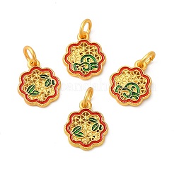 Подвески из эмали из сплава с покрытием стойки с прыгающим кольцом&nbsp;ENAM-M048-18MG