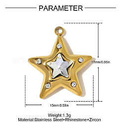 Подвески из нержавеющей стали 304 со стразами&nbsp;STAS-OY009-96G