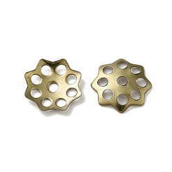 イオンプレーティング（IP）304ステンレススチールビーズキャップ  花  マルチ花弁  アンティークブロンズ  10.5x10x1.5mm  穴：1mm&nbsp;STAS-F075-23AB