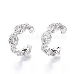 Boucles d'oreilles manchette laiton zircon&nbsp;EJEW-R114-008P-NF