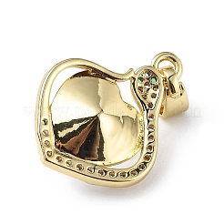 Настоящие 18-каратные позолоченные подвески из латуни с микропаве из прозрачного кубического циркония KK-C015-16G-06