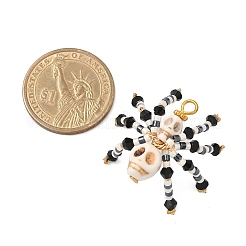 Подвески из окрашенной синтетической бирюзы и стеклянных бусин на тему Хэллоуина&nbsp;PALLOY-MZ00774-03