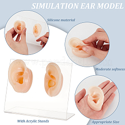 2 шт. 2 стиля силиконовые гибкие модели ушей для демонстрации частей тела ODIS-OC0001-67