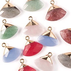 12 шт. 6 стильные гальванические подвески из натуральных драгоценных камней&nbsp;G-LS0002-01