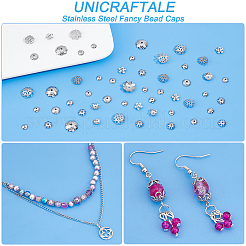 300 шт. 10 стиля колпачков для бусин из нержавеющей стали 304 и 201 STAS-UN0042-71