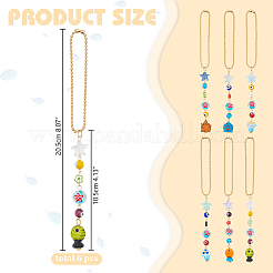 6 шт. подвеска ручной работы в виде рыбы-гриба сглаза&nbsp;HJEW-AR00014