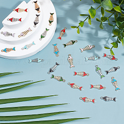 100 шт. 10 стиля подвески из эмалевого сплава золотистого тона&nbsp;ENAM-ME0001-25