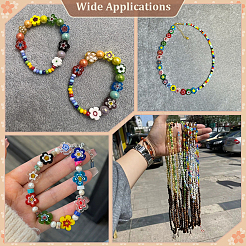 120шт 4 стиля стеклянные бусины миллефиори ручной работы LAMP-ME0001-07