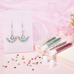 400шт 4 цвета прозрачные стеклянные бусины с 2 отверстиями SEED-CN0001-21