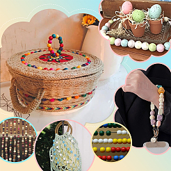 360шт 30 цвета деревянные европейские бусины WOOD-PH0003-32