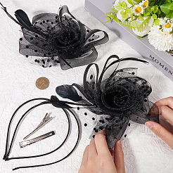 Женские ленты для волос из марли с перьями и цветами OHAR-WH20002-05