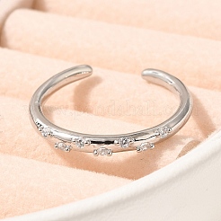 Кольца-манжеты для пальцев из платиновой латуни с микропаве из кубического циркония для женщин&nbsp;RJEW-C115-01P