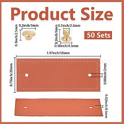 50袋 PUレザーラベルタグ  DIYジーンズ用  バッグ  靴  帽子アクセサリー  長方形  ペルー  50x20x0.5mm  穴：2mm&nbsp;DIY-CY0003-81