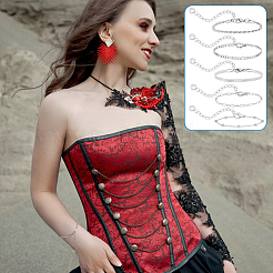 5шт 5 стиля браслетов-цепочек из нержавеющей стали BJEW-UN0001-79