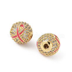 Латунные микро проложить кубического циркония бусы KK-K368-64G