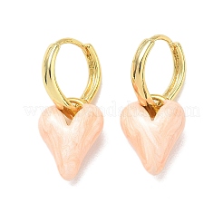 Orecchini pendenti a cerchio in ottone smaltato da donna&nbsp;KK-CBA760A-06G-01
