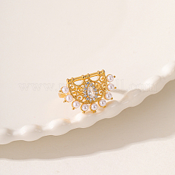 Регулируемые кольца из полой латуни с микропаве и прозрачным фианитом&nbsp;NO7061