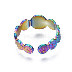 Ионное покрытие (ip) 304 нержавеющая сталь плоское круглое манжетное кольцо&nbsp;RJEW-S405-144