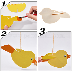 24 шт. 2 стиля птица незаконченные заготовки деревянные подвески набор для рисования искусства&nbsp;WOOD-SP0001-66