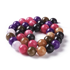 Brins de perles de tourmaline imitation jade blanc naturel&nbsp;G-I299-F13-10mm