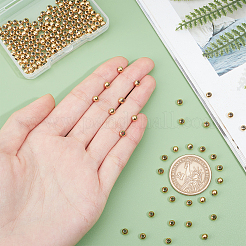 200 шт. круглые бусины из нержавеющей стали 304 с вакуумным покрытием PVD&nbsp;STAS-UN0029-49