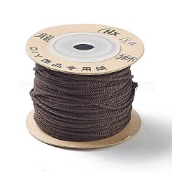 ポリエステルツイストコード  ラウンド  DIYのジュエリーには  ココナッツブラウン  1.2mm  約38.28ヤード（35m）/ロール&nbsp;OCOR-G015-01B-23