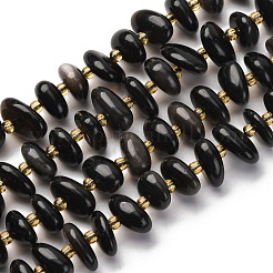 Природные обсидиана бисер нитей G-RM250109-A5