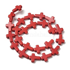 Нити из синтетических бирюзовых бусин G-P507-06B