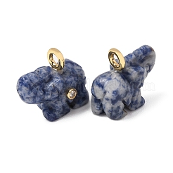 Pendenti intagliati in diaspro naturale a macchie blu&nbsp;G-H357-01G-10