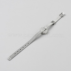 Pulseras de reloj ajustables de acero inoxidable quirúrgico 316L&nbsp;BJEW-WH0040-04P-02