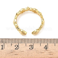 Offene Manschettenringe aus 304er Edelstahl mit Zirkonia für Damen&nbsp;RJEW-Z122-02G-06