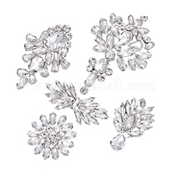 5 шт. 5 стиля фетровых аппликаций со стеклом и тканевыми нашивками&nbsp;PATC-PH0001-50