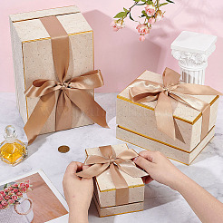 3 Stück 3 Arten von Geschenkboxen aus Kartonpapier mit Samtdeckel und Band&nbsp;AJEW-BC0010-03B
