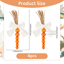 4 шт. деревянные бусины в виде моркови для украшения многоярусного подноса на пасхальный стол&nbsp;AJEW-FH0005-65A