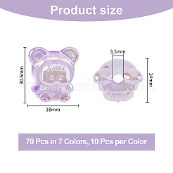 70 pz 7 colori placcatura uv perline acriliche iridescenti arcobaleno&nbsp;PACR-DC0001-03