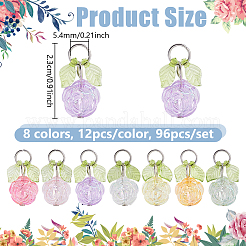 96шт 8 цвета прозрачные акриловые подвески&nbsp;PALLOY-NB00016